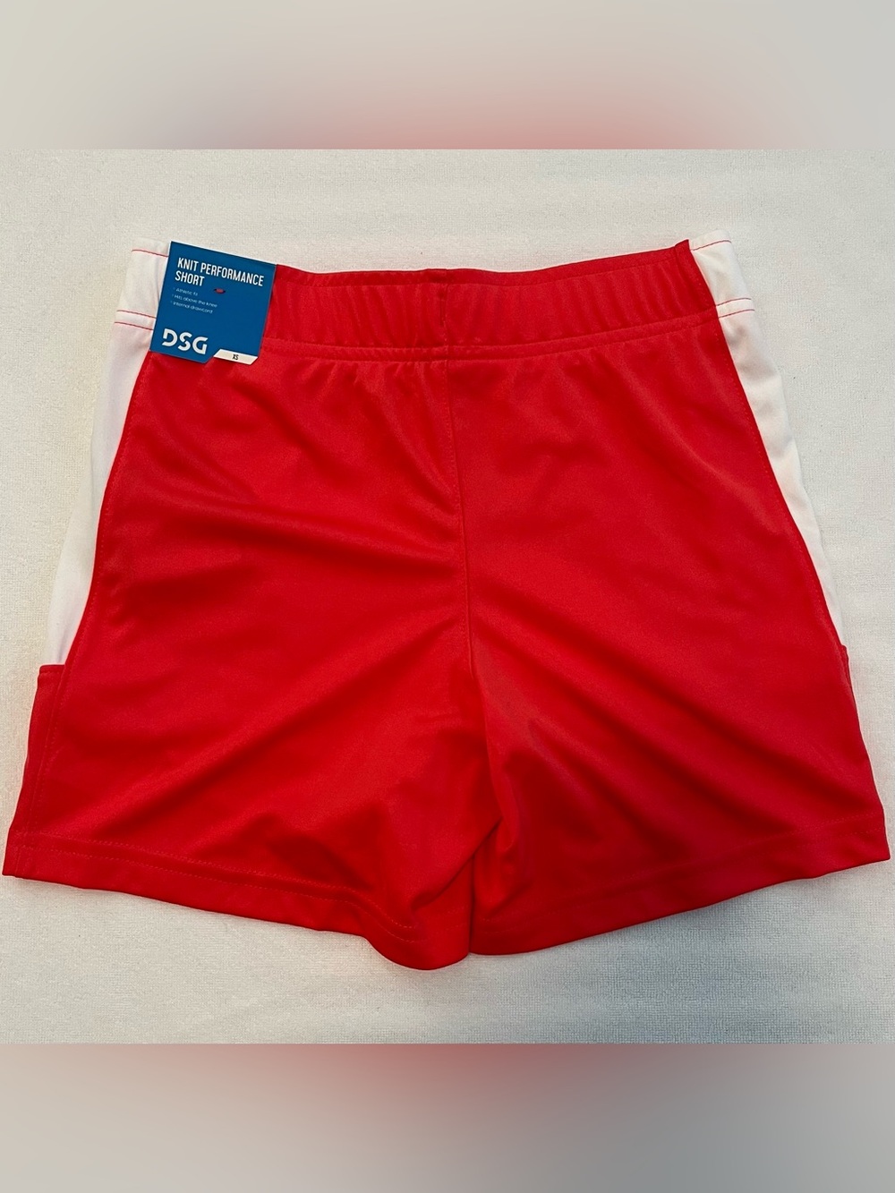DSG Athletic Gym Shorts XS 6-7 Coral & White 4" Inseam Boys, Unisex, Girls, Kids - Picture 2 of 8